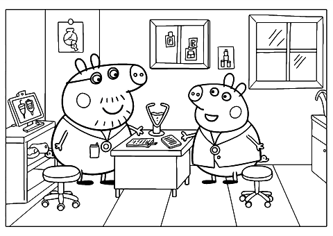 peppa possu tohtori hamsteri Coloring Page