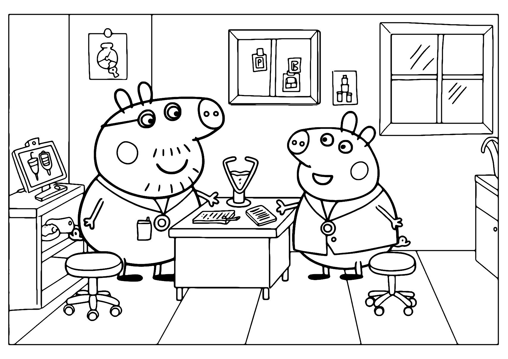 Peppa Pig Doktor Hamster Målarbild