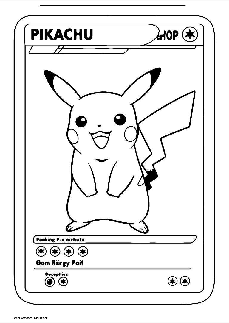 Disegno Da Colorare Di Carta Pokemon Pikachu