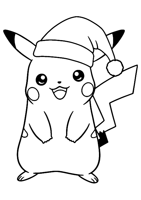 pikachu vanocni cepice Coloring Page