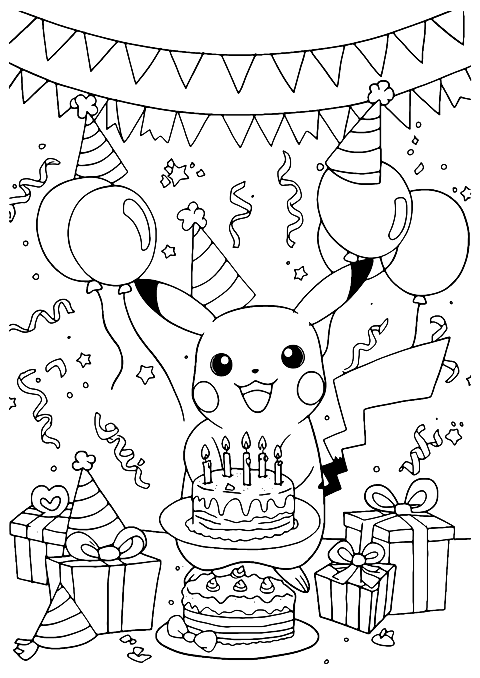 ポケモン 誕生日 Coloring Page