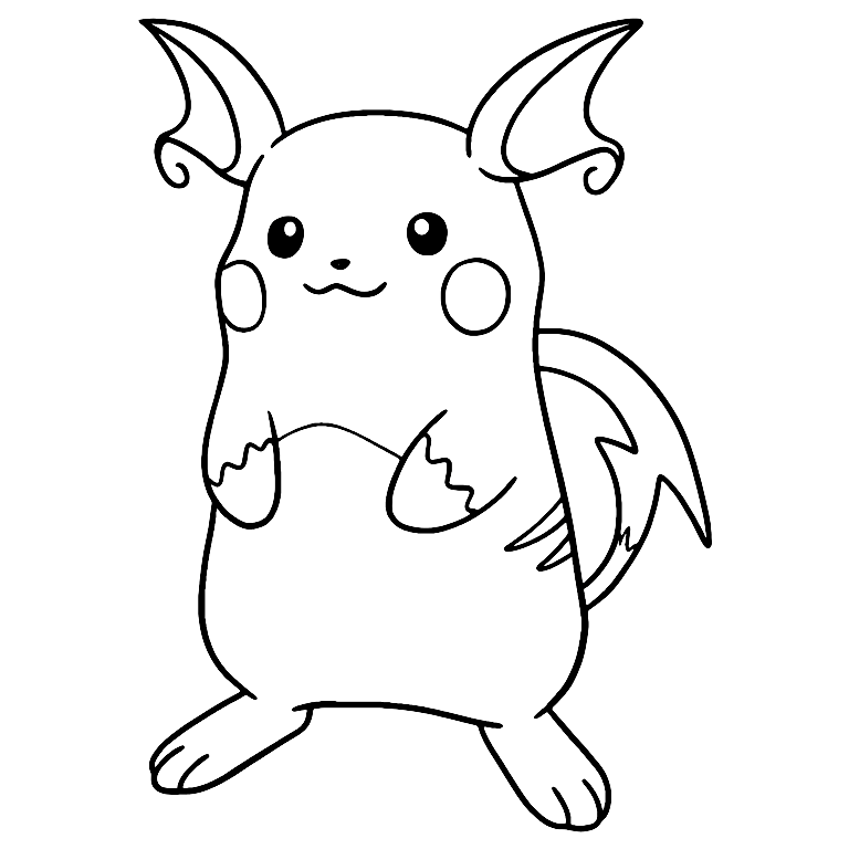 Pokemon Raichu Boyama Sayfası