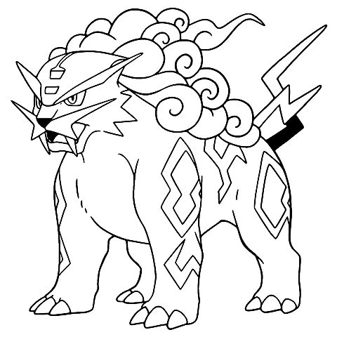 ポケモン ライコウ Coloring Page