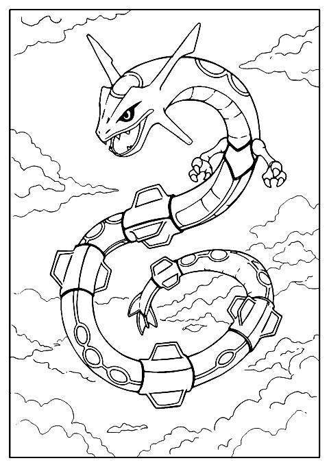 pokemon rayquaza Coloring Page