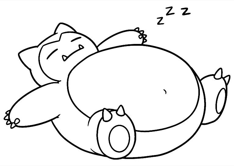 Pokemon Snorlax Målarbilder