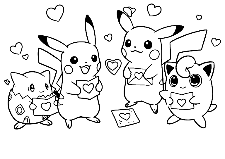 Disegno Da Colorare Di Pokemon San Valentino