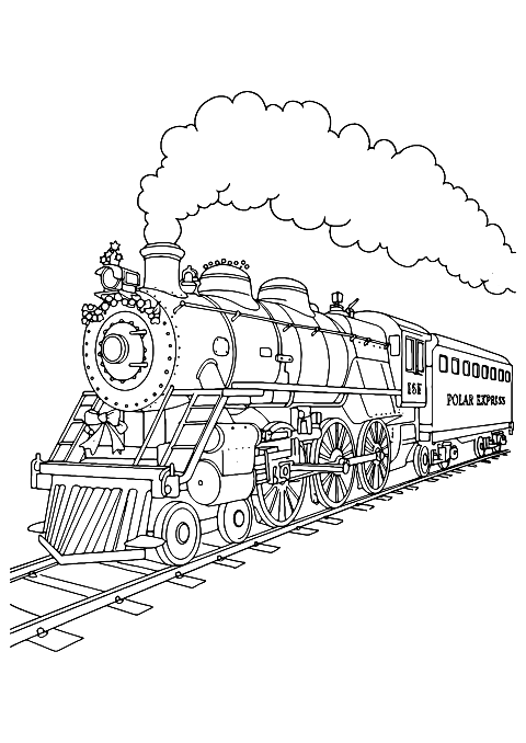 ekspres polarny pociąg Coloring Page