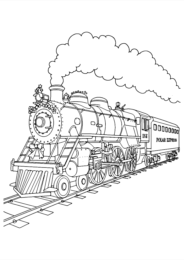 Polar Express Train Coloring Page