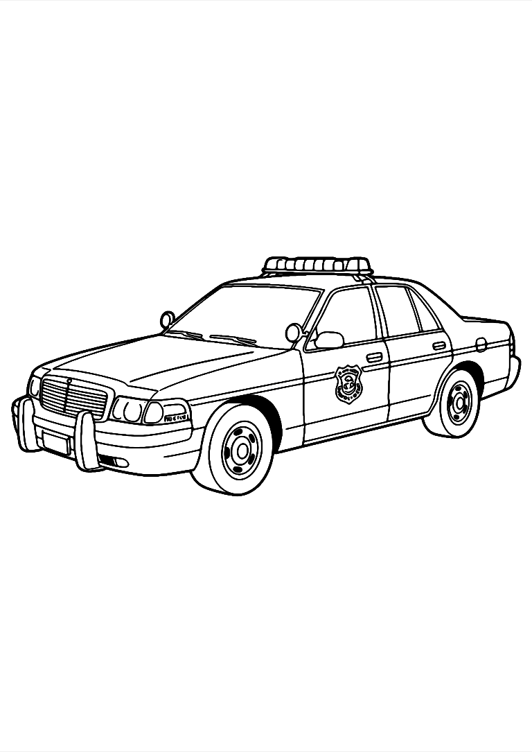 Police Car Coloring Page