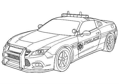 Polizei-Rennwagen Coloring Page