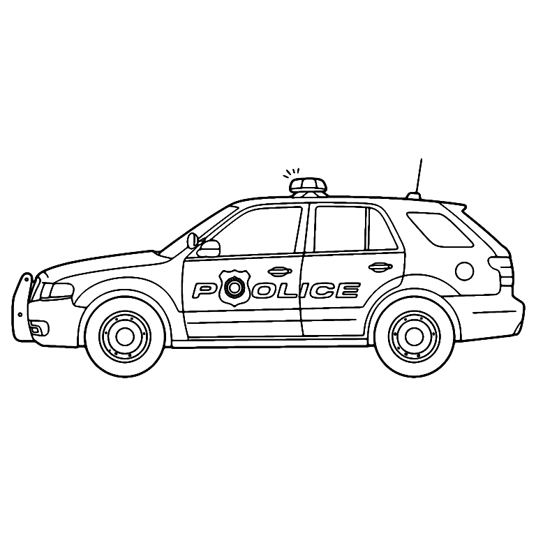 Desenho De Carro Suv Policia Para Colorir