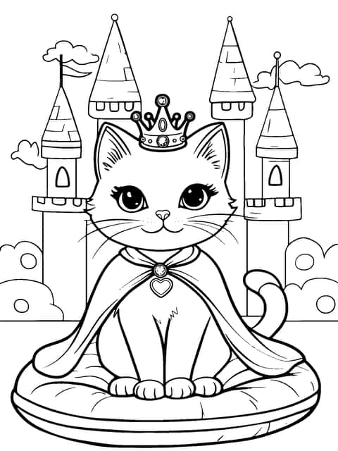 kočičí princezna Coloring Page