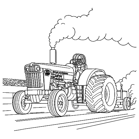 tractor de arrastre Coloring Page