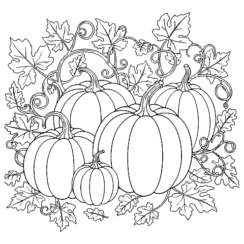 plantação de abóboras Coloring Page