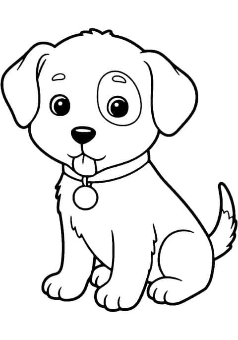 welpe hund Coloring Page