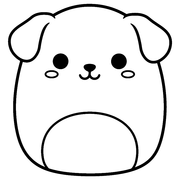 Puppy Squishmallow Coloring Page