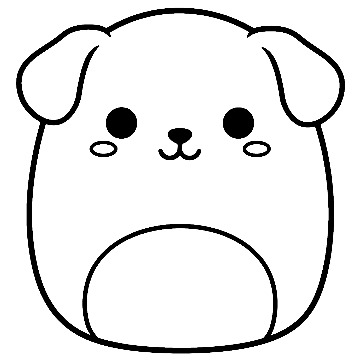 子犬のスクイッシュマロウ 塗り絵