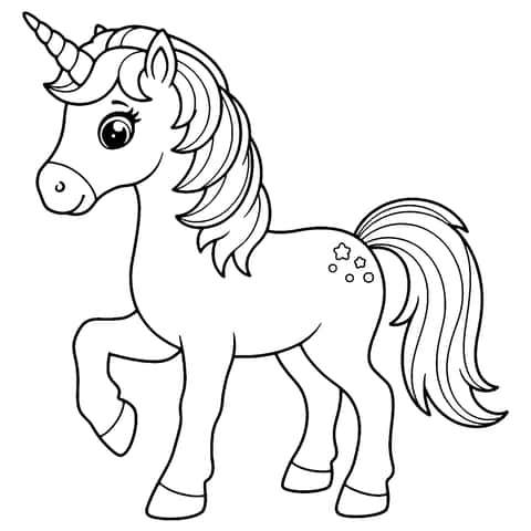 unicorno realistico Coloring Page