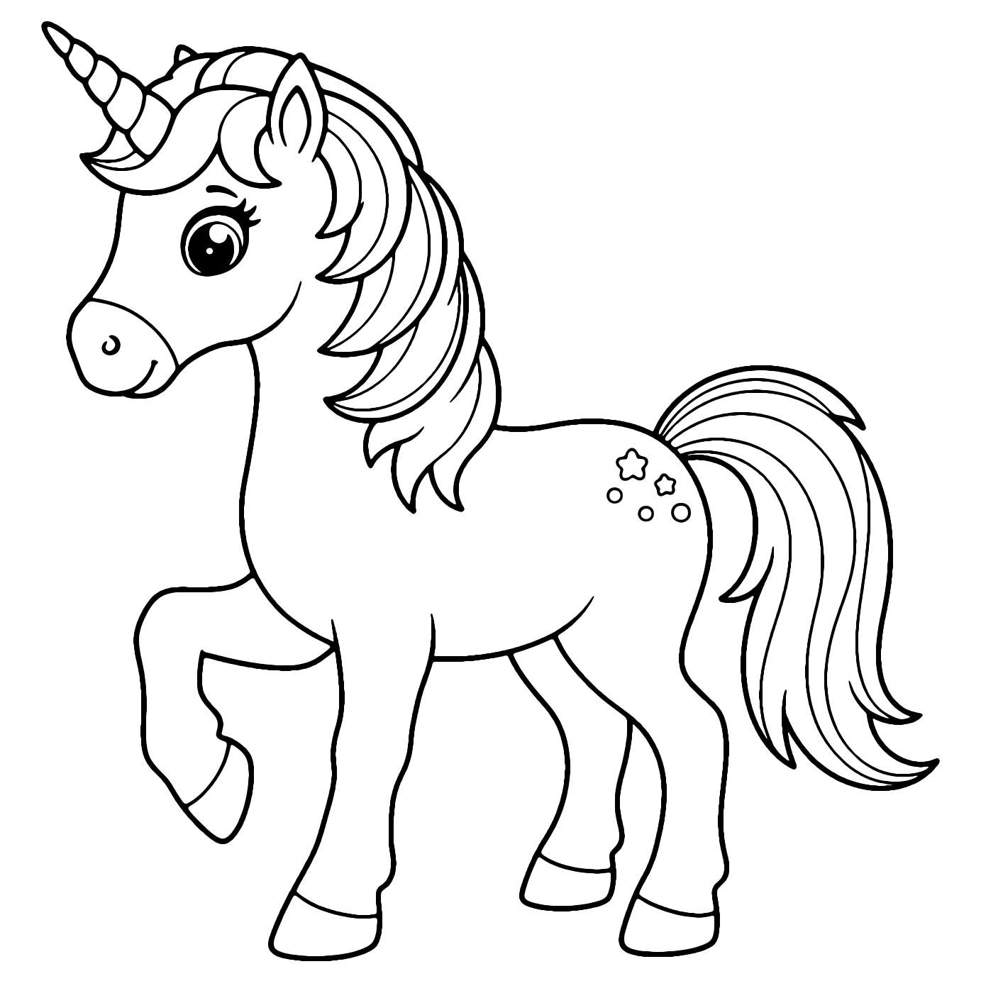 Ralistic Unicorn Coloring Page