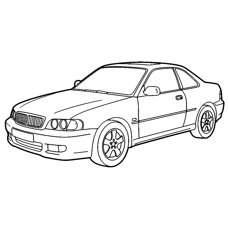 Realistic Car Coloring Page