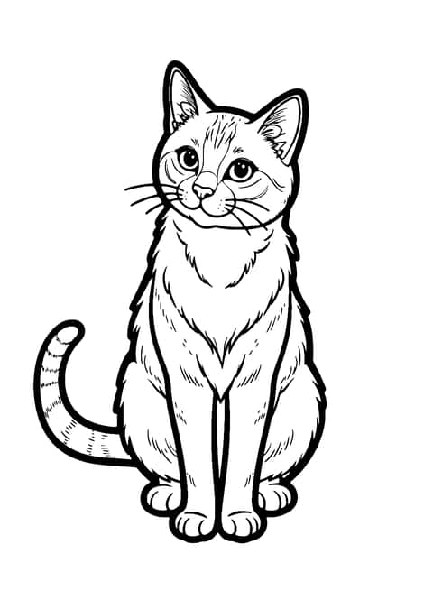 Realistisk katt Coloring Page