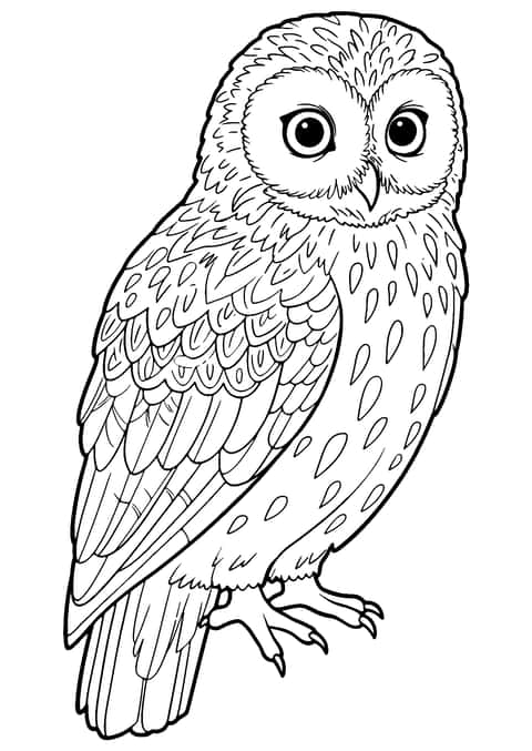 realistisk ugle Coloring Page