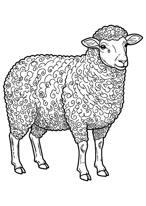 Realistisches Schaf Coloring Page