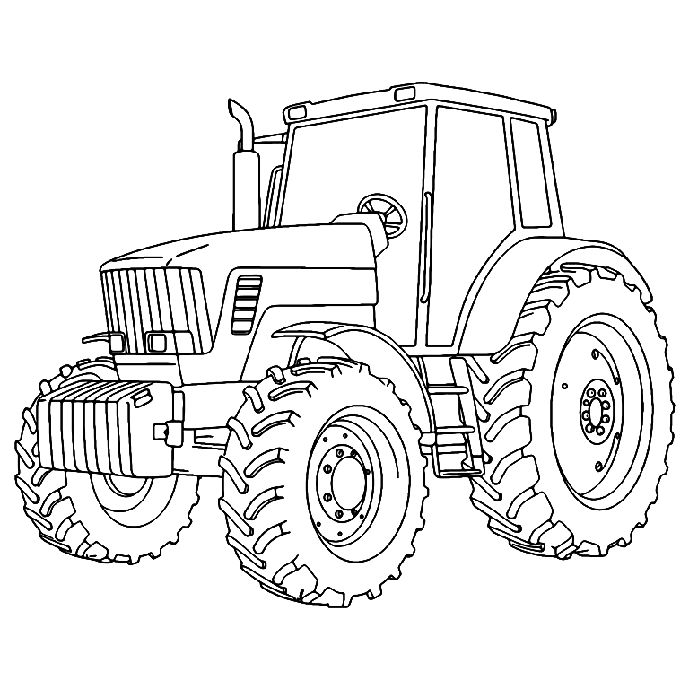 Realistic Tractor Coloring Page