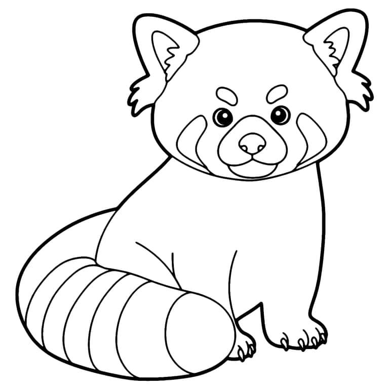 Dibujo De Panda Rojo Para Colorear