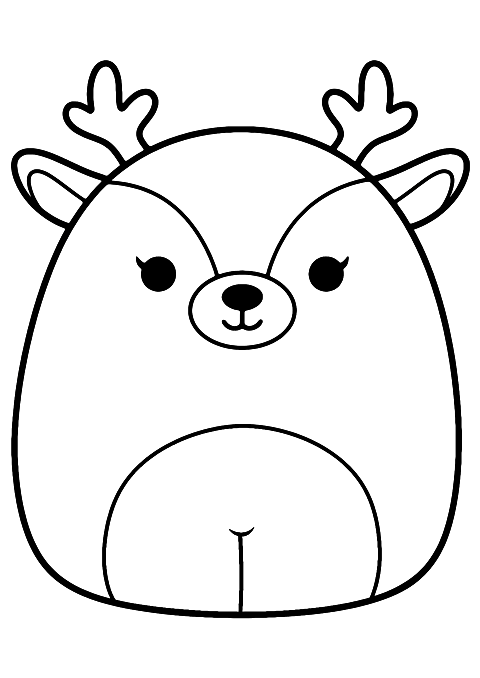 Rentier Squishmallow Coloring Page