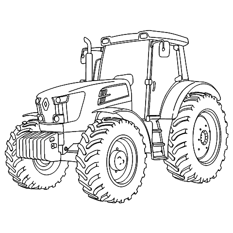 traktor renault Coloring Page