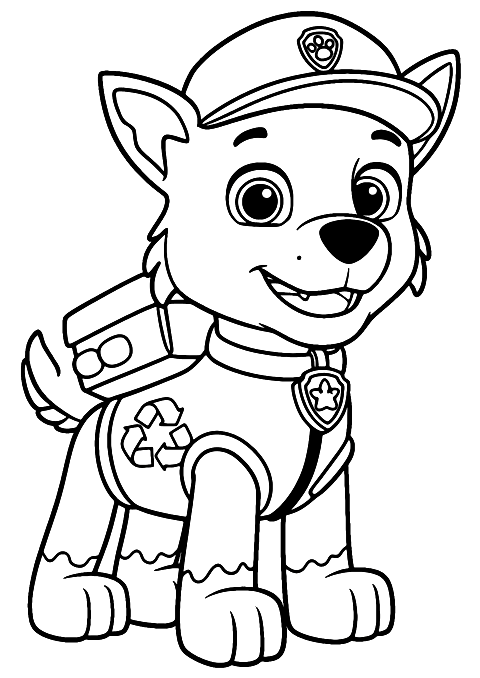 rocky patrulla canina Coloring Page