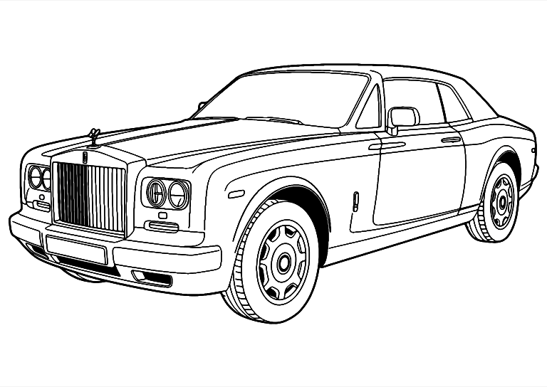 Desenho De Rolls-Royce Cupê Para Colorir