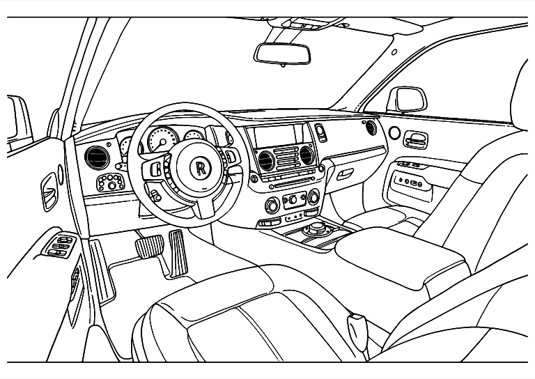 Rolls-Royce Interior Coloring Page