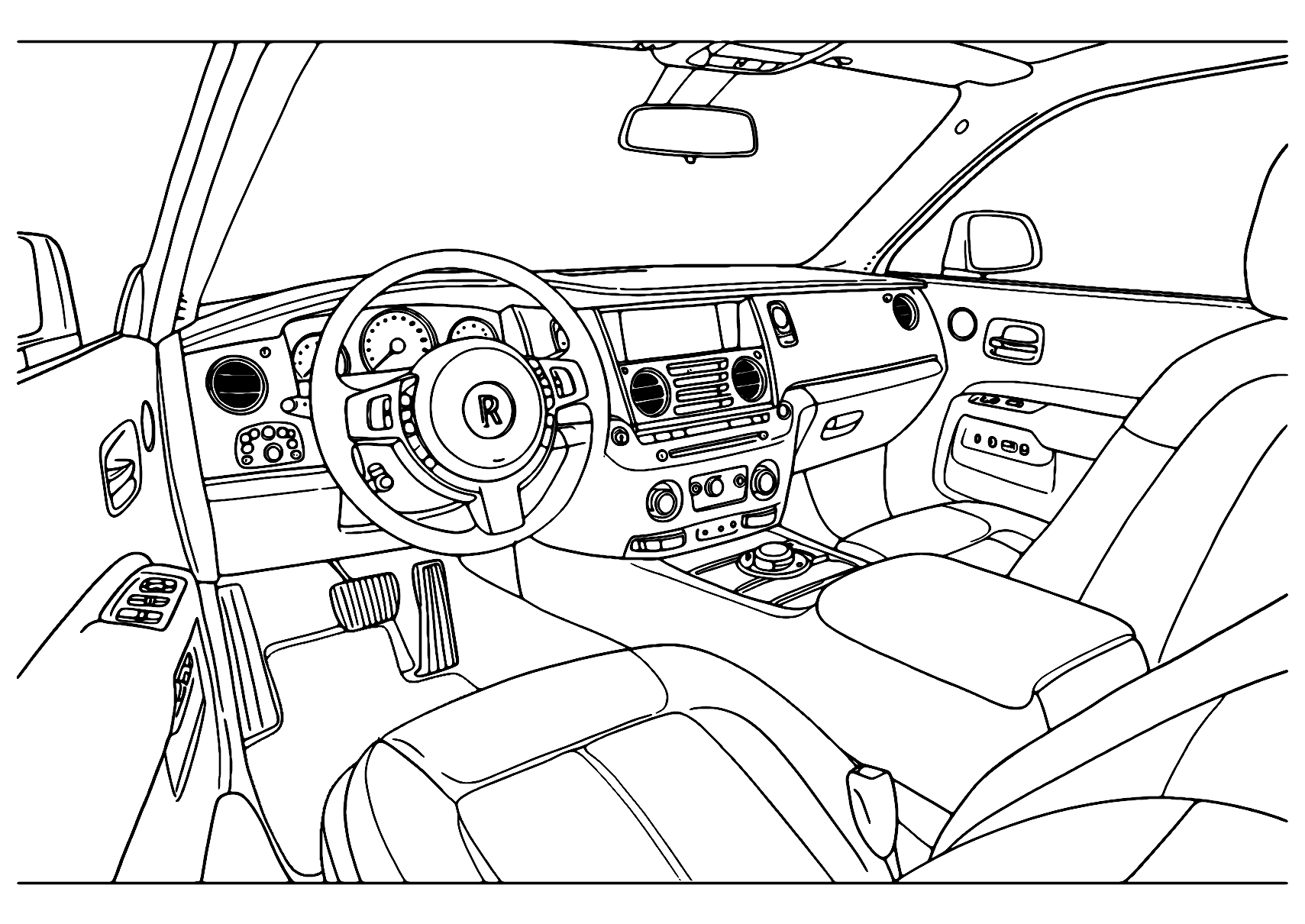 Rolls-Royce Interieur Kleurplaat