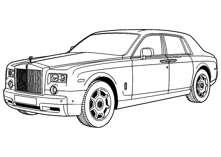 Desenho De Rolls-Royce Phantom Para Colorir