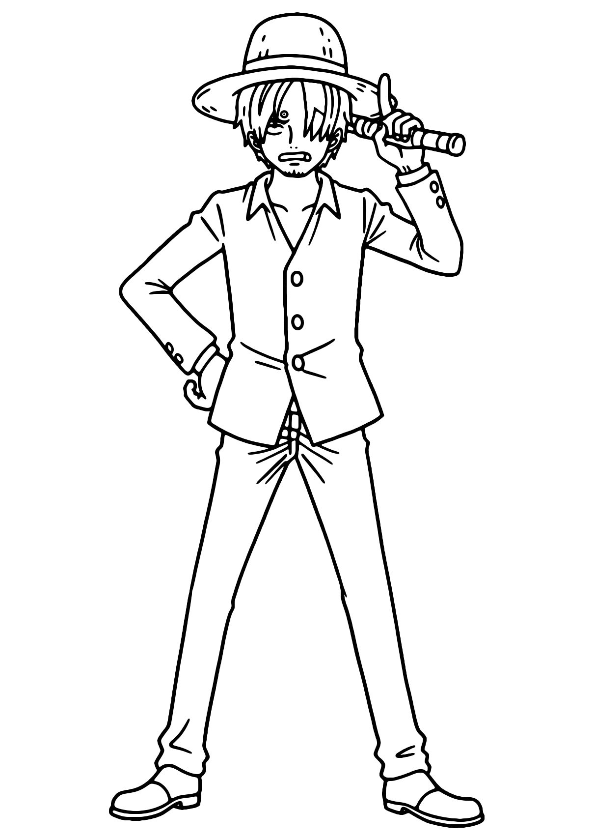 Sanji One Piece Coloring Page