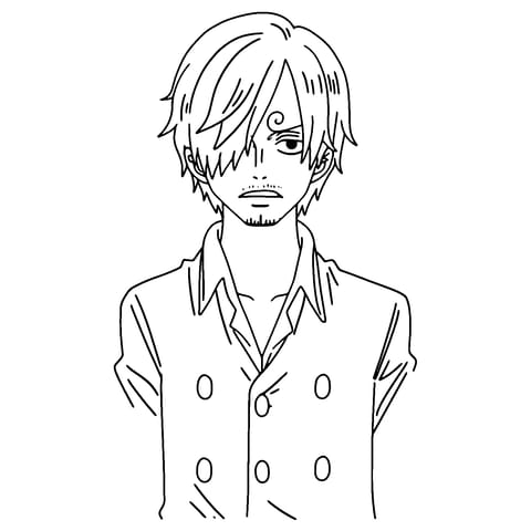 Sanji One Piece Coloring Page