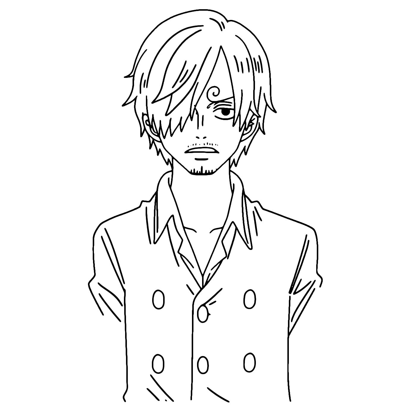 Sanji One Piece Coloring Page