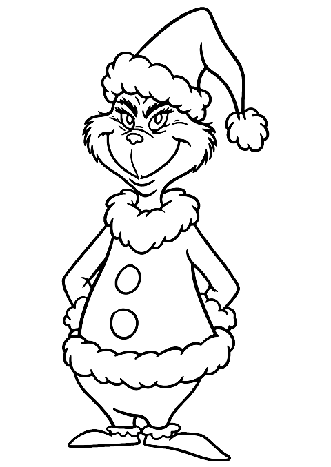 santa grinch Coloring Page