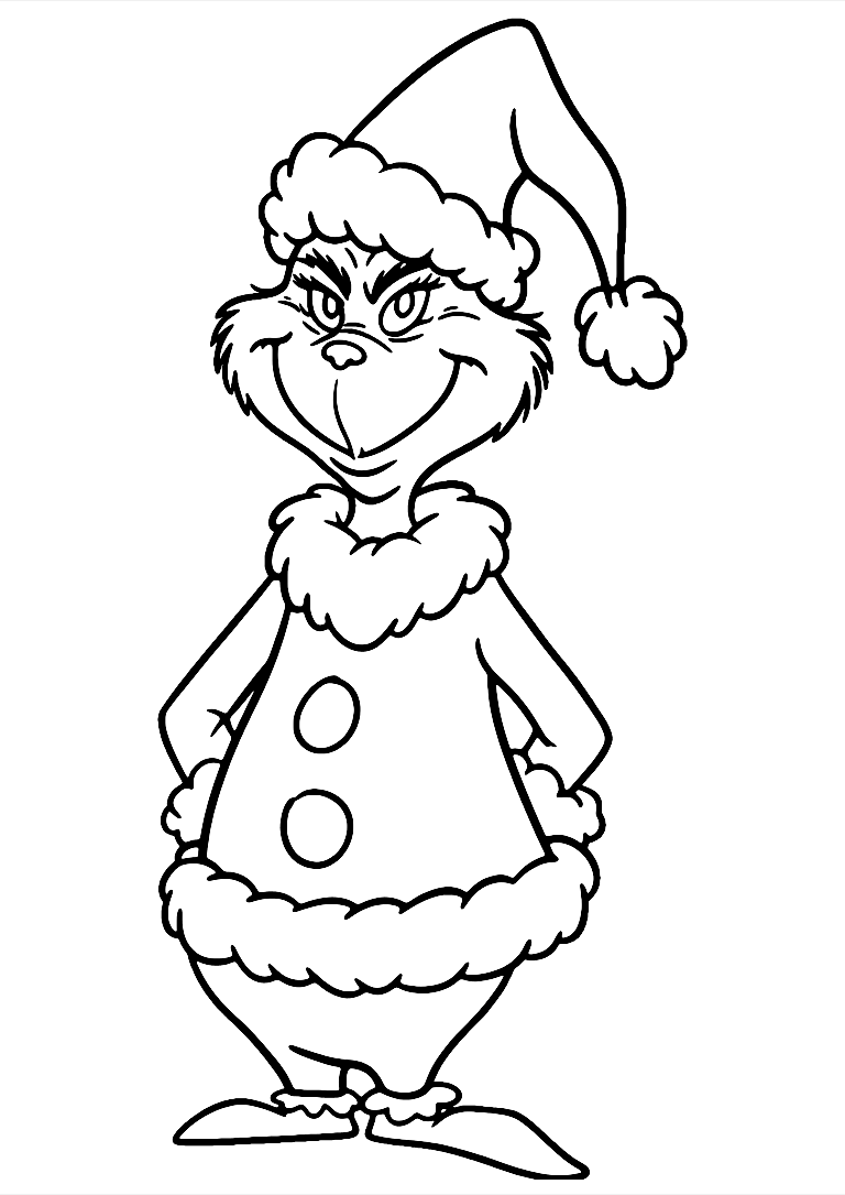 Desenho De Grinch Papai Noel Para Colorir