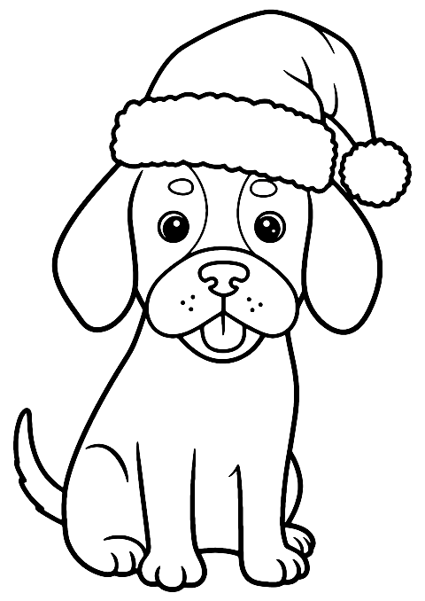 dog with santa hat