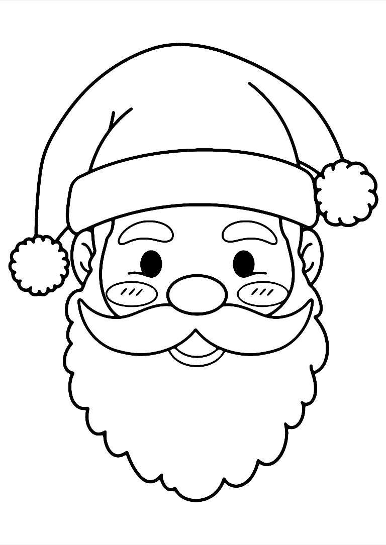 Disegno Da Colorare Di Maschera Babbo Natale