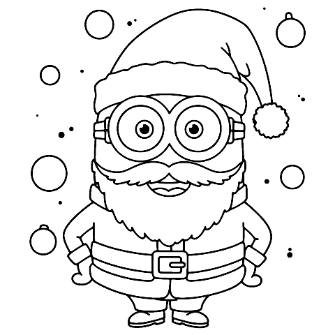 Minion Santa Coloring Page