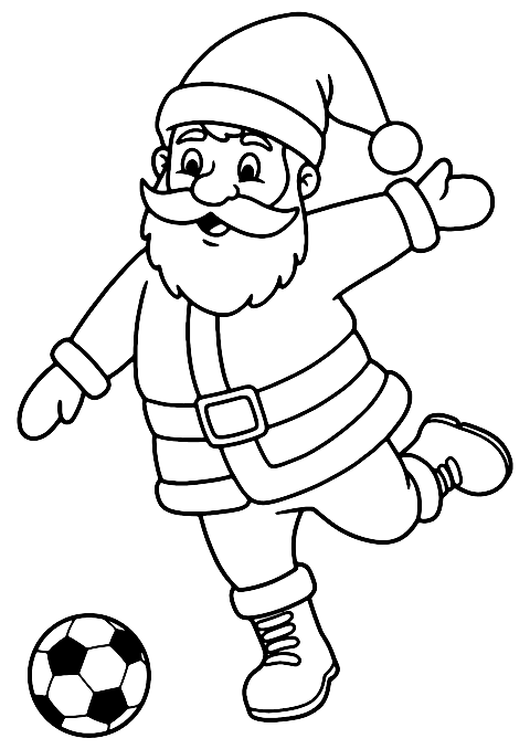 santa jugando futbol