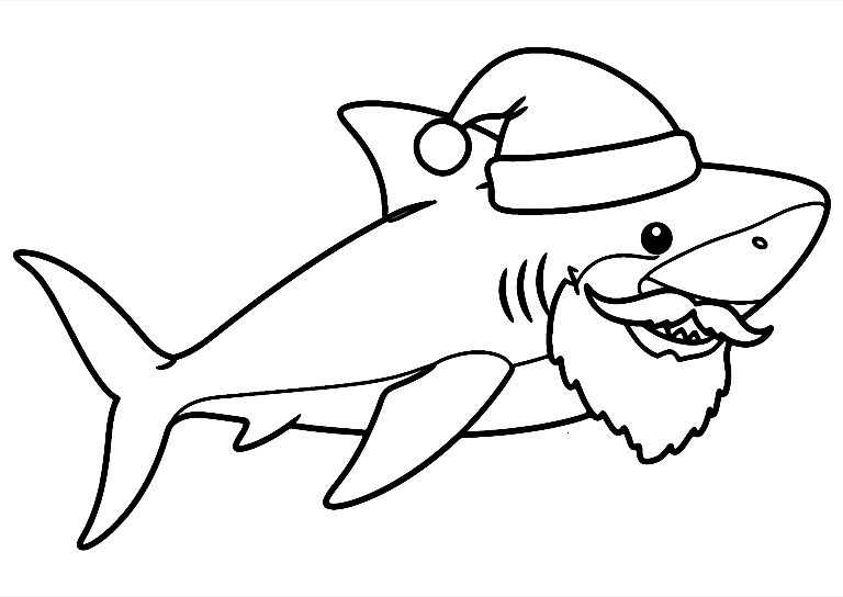 Dibujo De Tiburon Santa Para Colorear