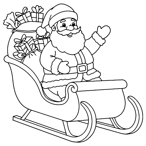 Santa na saních Coloring Page