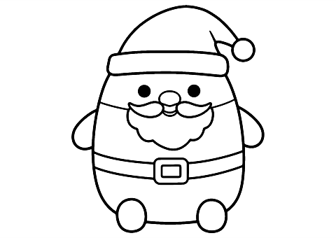 Squishmallow Santa Coloring Page