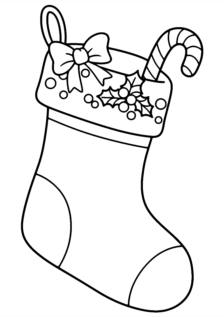 Coloriage Chaussette Du Père Noël