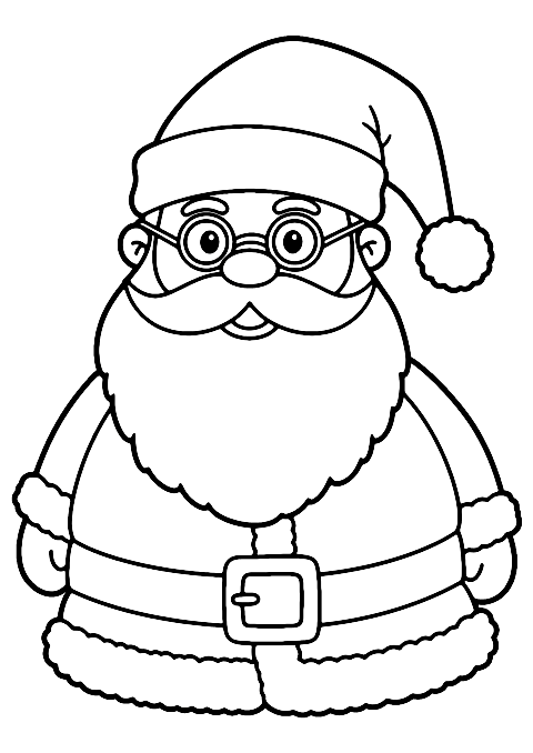 Papai Noel usando óculos Coloring Page